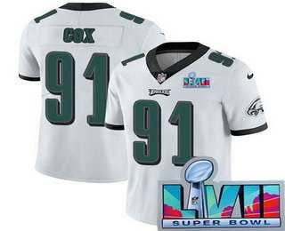 Men & Women & Youth Philadelphia Eagles #91 Fletcher Cox Limited White Super Bowl LVII Vapor Jersey